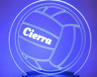 Personalized Volleyball LED Night Light with Remote, Teen Desk Decor