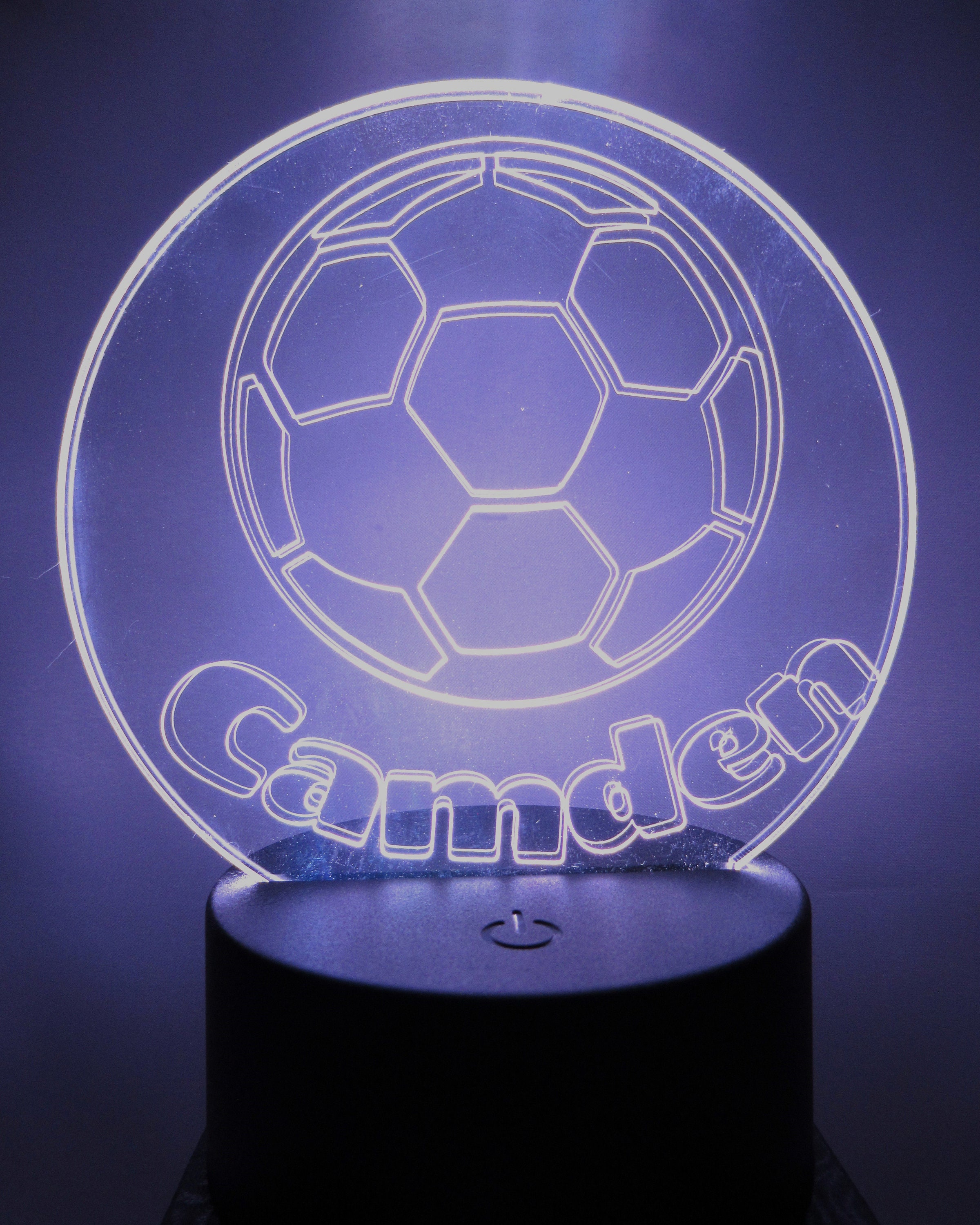 Personalized Soccer Ball Night Light Colorful Led With Etsy