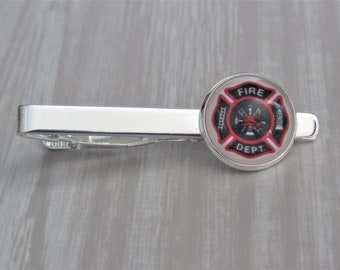 Fire Department Tie Clip, Groomsman Jewelry, Formalwear, Fire Fighter Tie Bar