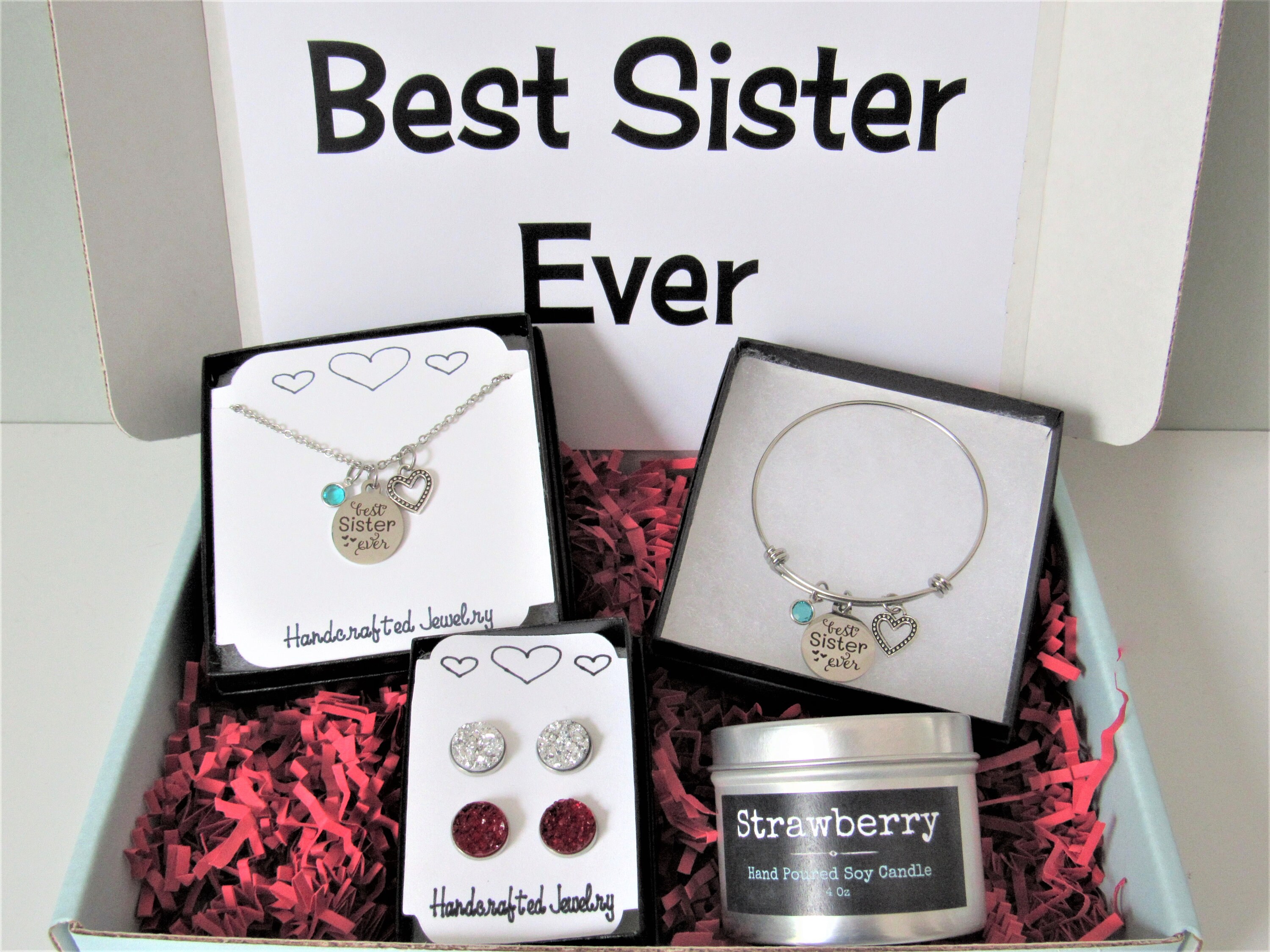 Sister Gift Box Gift for Sister Necklace & Bracelet Druzy Etsy