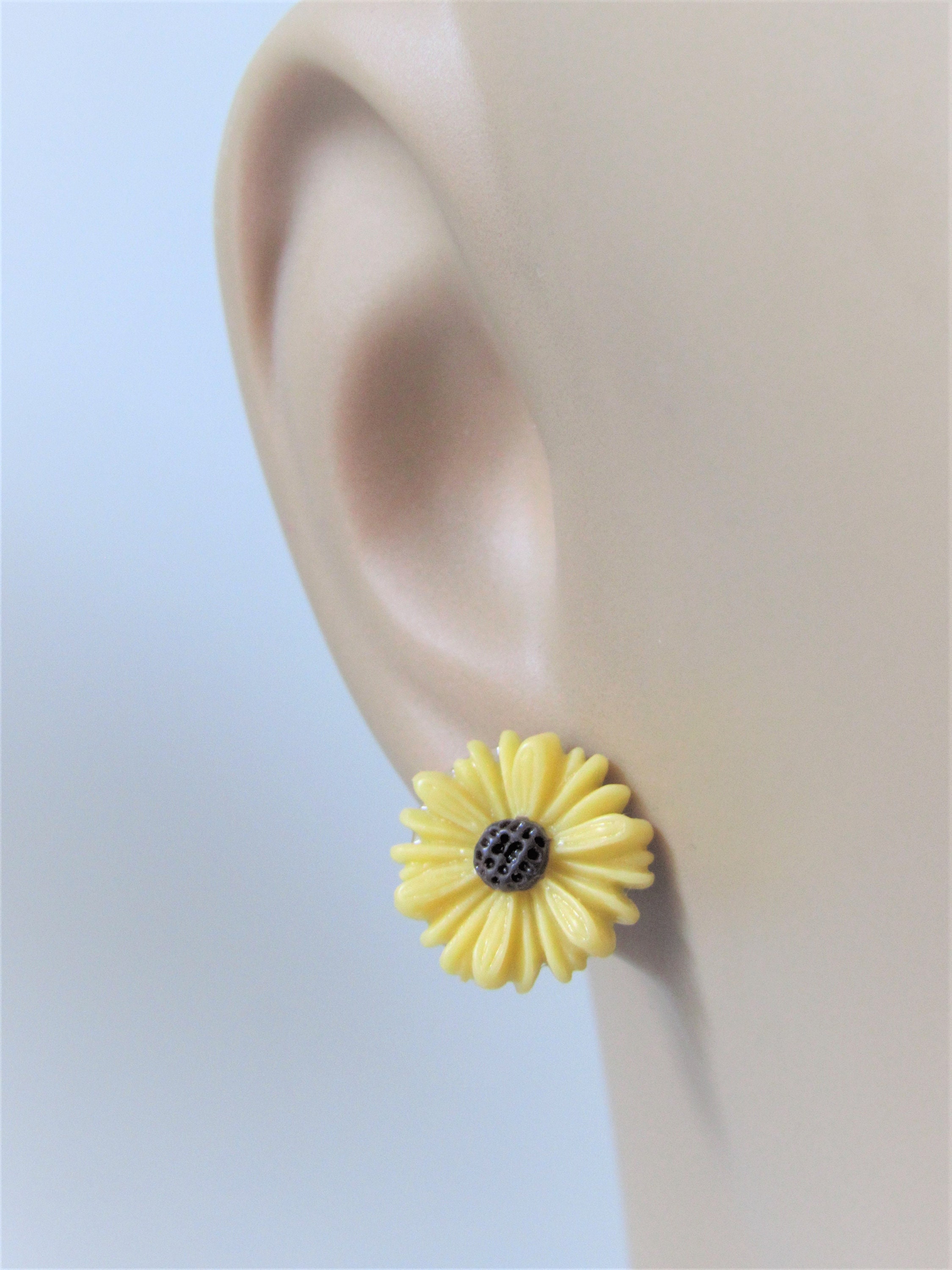 Sonnenblumen Ohrringe Aus 925 Sterling Silber Vergoldet – Ohrstecker Für Damen Als Geschenk