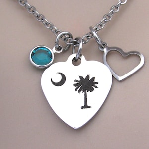 Palmetto Moon Necklace, Palm Tree Necklace, Palm Tree Jewelry, South Carolina Jewelry, Charleston Palmetto Moon, Girls Weekend Beach Trip