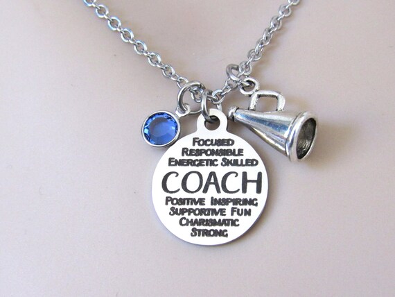Cheerleading Coach Megaphone Necklace Gift for Cheer Coach Coach Necklace Cheerleader Cheer Coach Cheer Jewelry Etsy