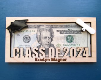 Personalized Graduation Money Holder - Graduation Cash Money Holder - Custom Message Graduation Card Gift