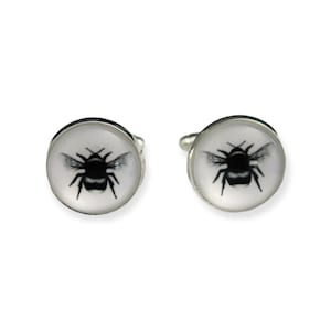 Wildlife Bumble Bee Cufflinks, Beekeeper Jewelry, Bee Lover, Groomsmen, Wedding Jewelry, Gift For Him, Formalwear