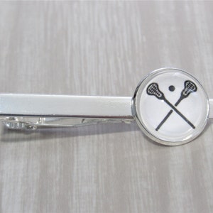 Lacrosse Tie Clip, Sports Tie Bar, Mens Fashion Jewelry, Gift for Father Coach