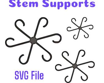 Haste de planta suporta SVG, arquivo cortado a laser (download digital)