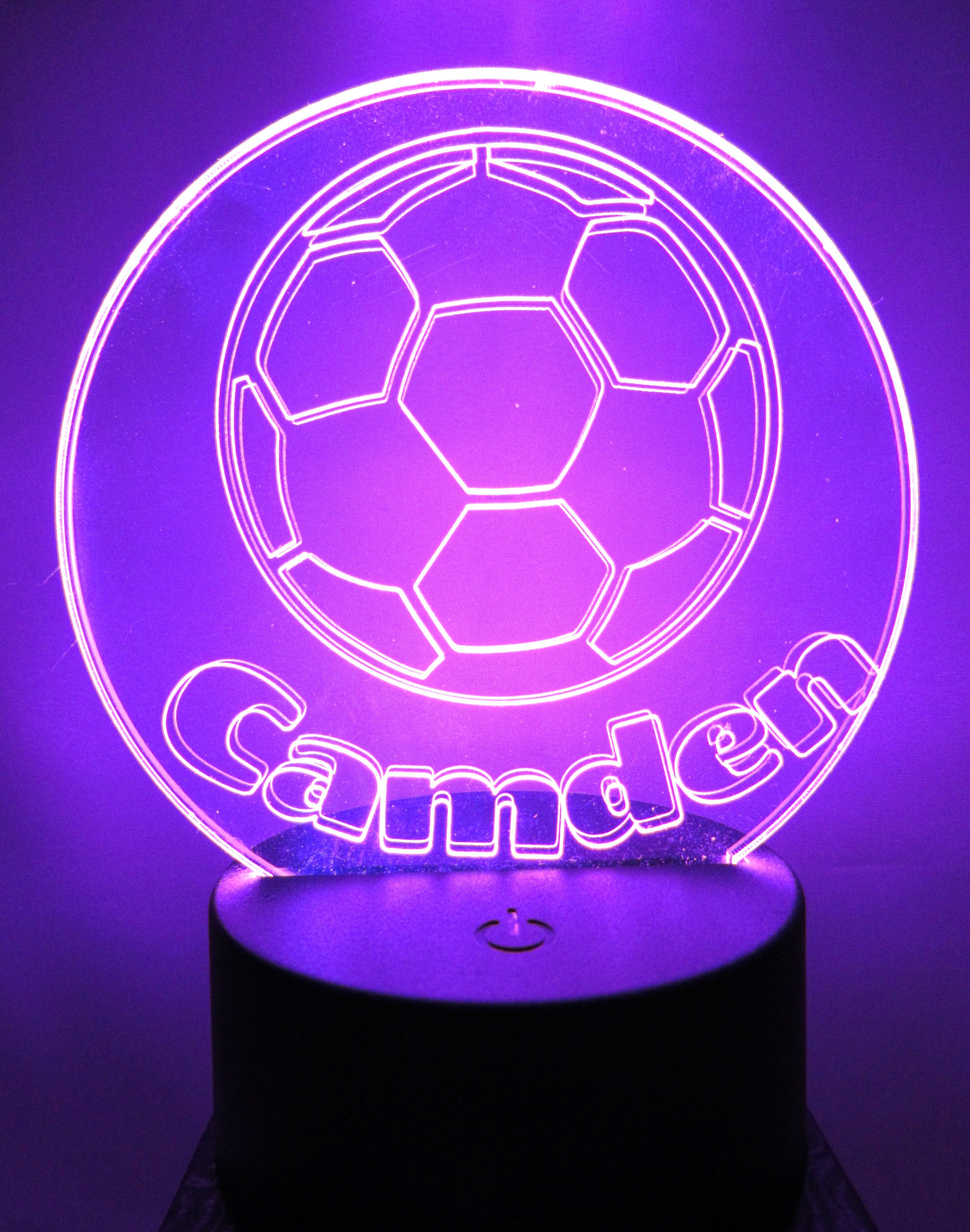 Personalized Soccer Ball Night Light Colorful Led With Etsy