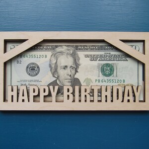 Personalized Birthday Money Holder - Birthday Cash Money Holder - Custom Message Birthday Card Gift