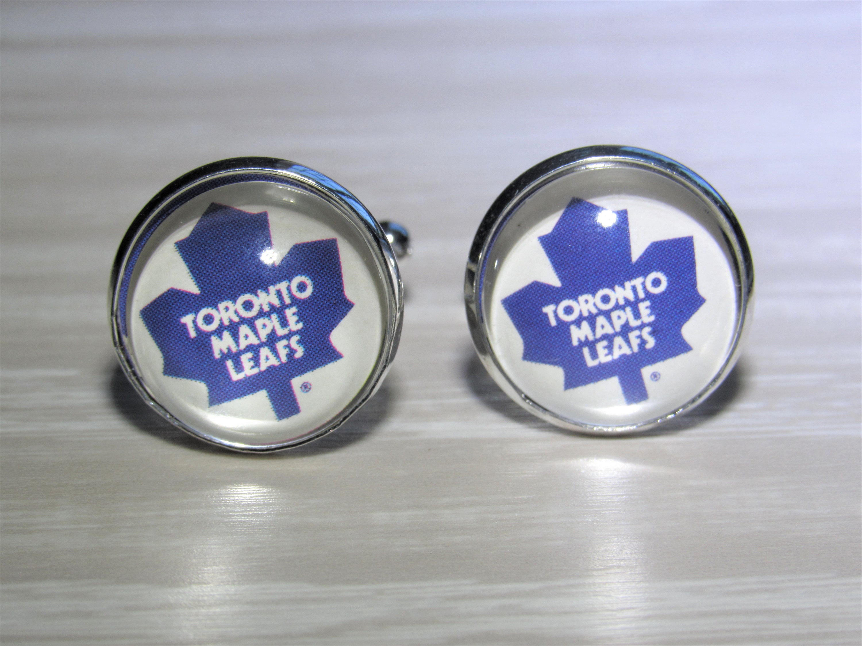 Toronto Maple Leafs Cufflinks made from Recycled Hockey Cards Etsy