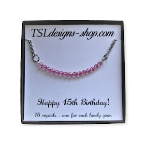 15th Birthday Birthstone Necklace, 15 Birthday Jewelry