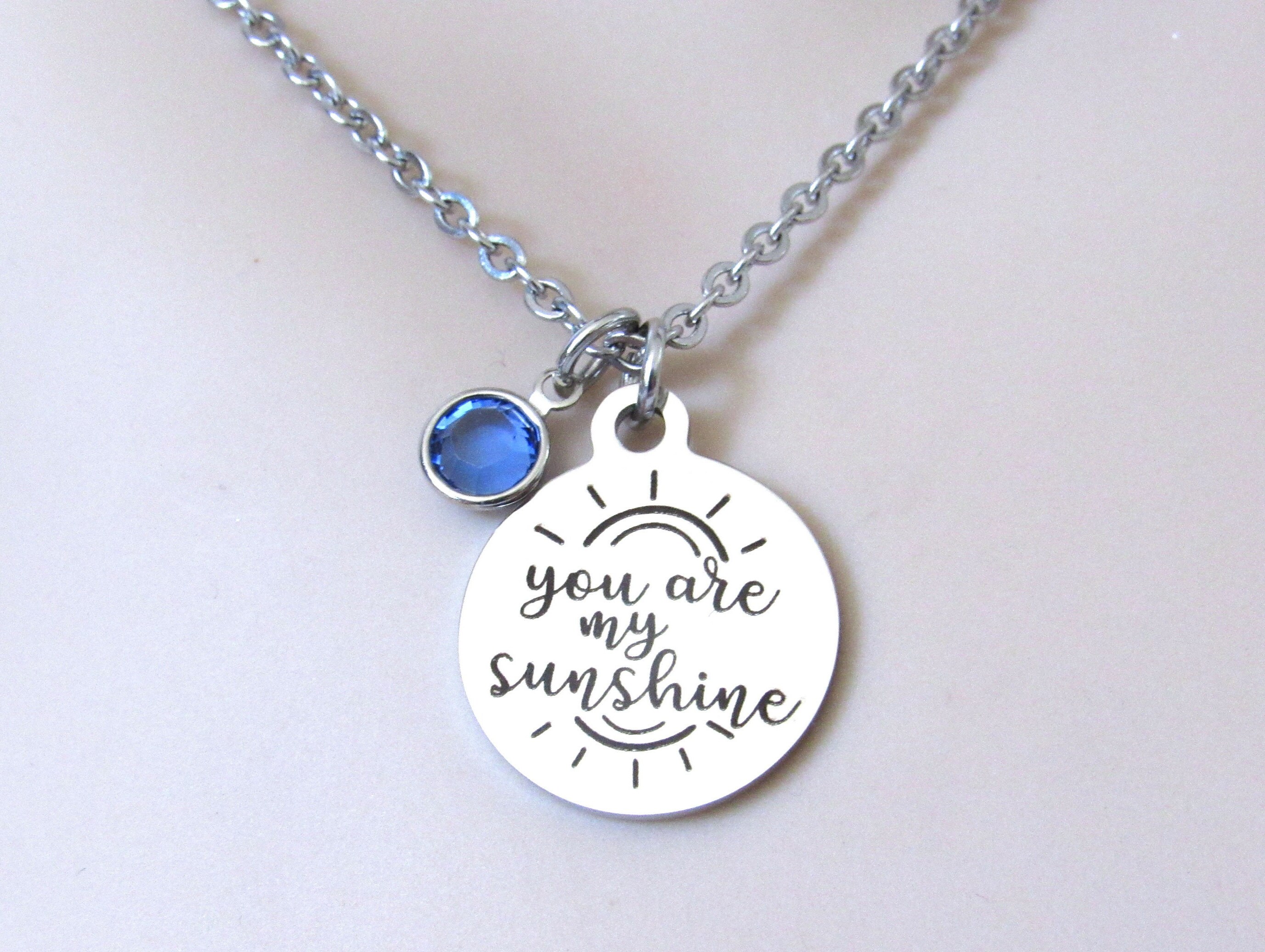 Sunflower Locket Necklace You are My Sunshine Engraved Chain Necklace for  Women Girls with Nice Gift Box (You are My Angle Gold) : Amazon.co.uk:  Fashion