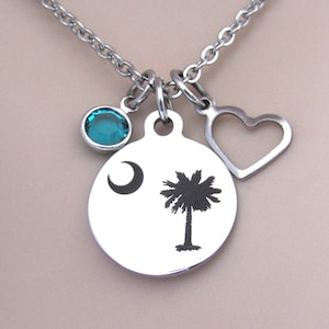 Palmetto Moon Necklace, Palm Tree Necklace, Palm Tree Jewelry, South Carolina Jewelry, Charleston Palmetto Moon, Girls Weekend Beach Trip