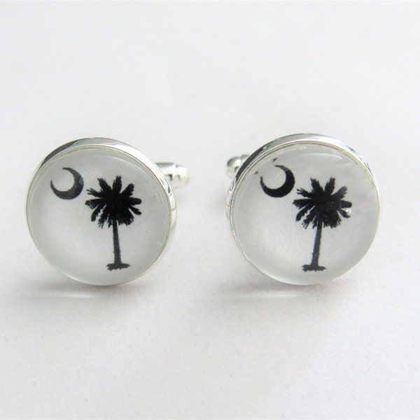 Palmetto Moon Cufflinks, Groomsmen, Nautical Wedding Jewelry, Gift for Him, Formalwear, Charleston, Myrtle Beach Wedding South Carolina