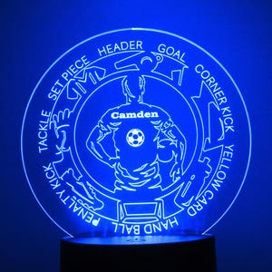 Personalized Soccer Boy Night Light, Birthday Gift, Kids Desk - Teen Soccer Bedroom Decor - Son Nephew Birthday Christmas Gift