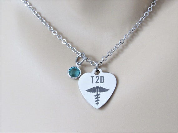 Type 2 Diabetic Necklace With Birthstone Type 2 Diabetes Medical