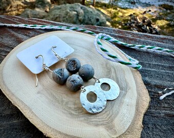 Agate Druzy Drop Earrings
