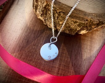 Handmade Sterling Silver Pendant with Diamonds