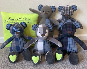 Memory Bear, Memory Bears, Memory Bear From Clothing, Memory bears made with loved ones clothing, Keepsake Bear, Teddy Bear,