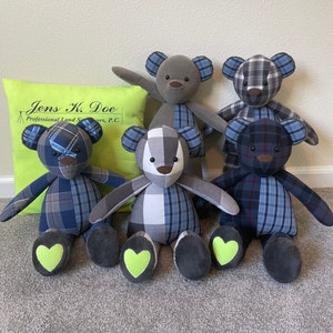 Memory Bear, Memory Bears, Memory Bear From Clothing, Memory bears made with loved ones clothing, Keepsake Bear, Teddy Bear,