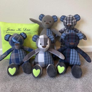 Memory Bear, Memory Bears, Memory Bear From Clothing, Memory bears made with loved ones clothing, Keepsake Bear, Teddy Bear