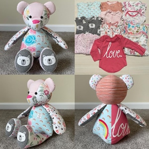 Baby Keepsake Bear, Baby Memory Bear, Memory Bears, Memory bears made with loved ones clothing, First Birthday, Baby shower, Keepsake
