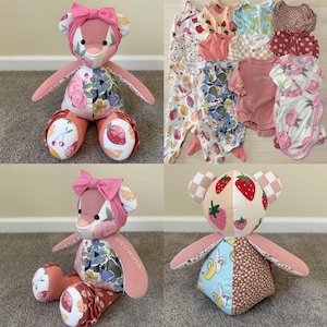 Baby Keepsake Bear, Baby Memory Bear, Memory Bears, Memory bears made with loved ones clothing, First Birthday, Baby shower, Keepsake