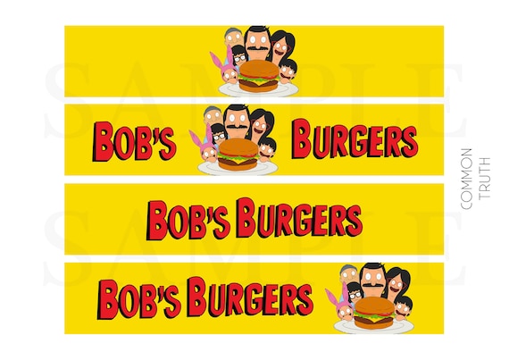 Bob's Burgers Party Printable 4 Designs Bottle Label | Etsy