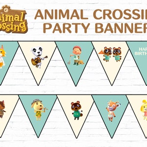 Animal Crossing Christmas Birthday Party Banner Bunting Etsy Animal Crossing Christmas Birthday Party Banner Bunting Etsy