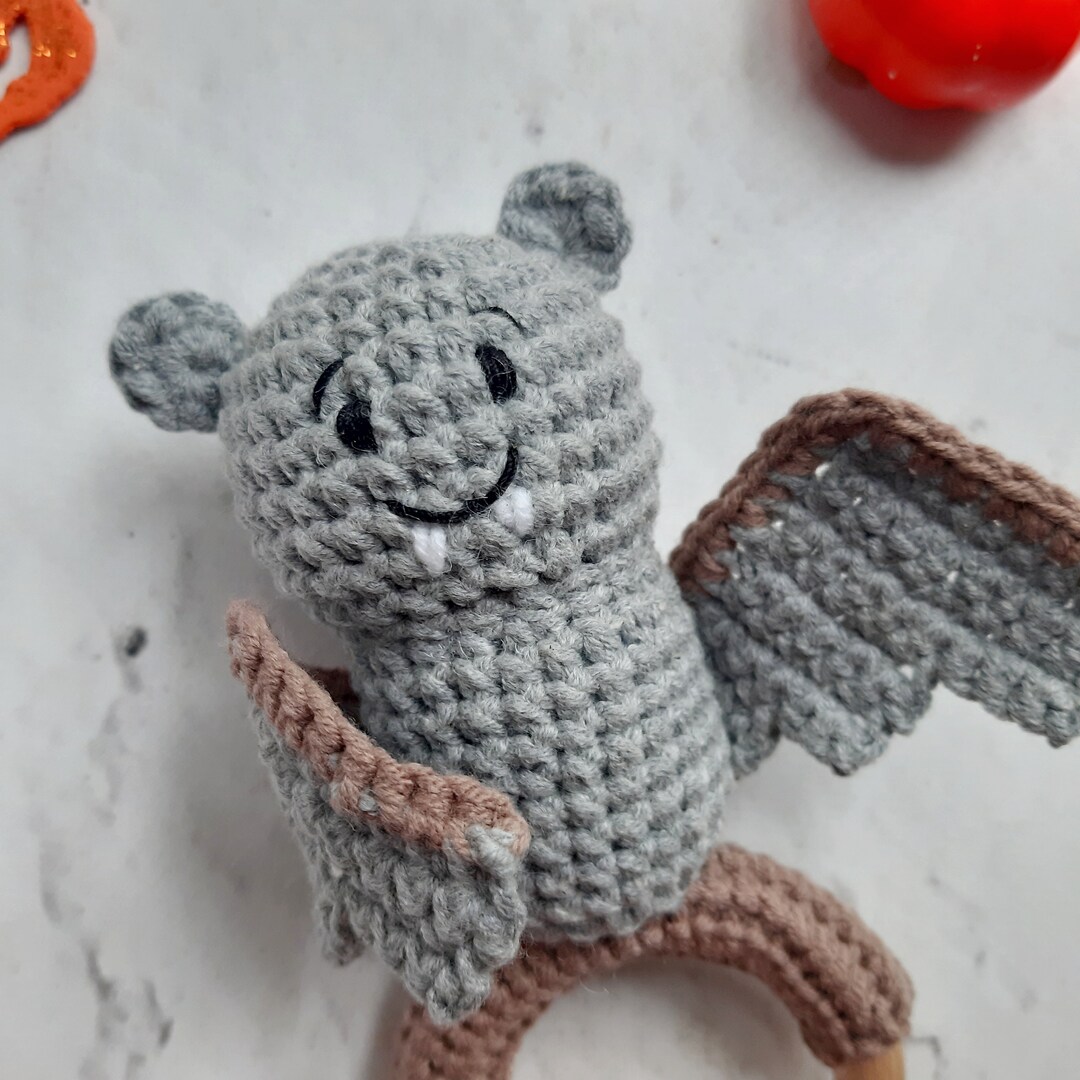 Crochet Baby Rattle Toy Bat,bat Halloween,bat Rattle,scary Toy - Etsy