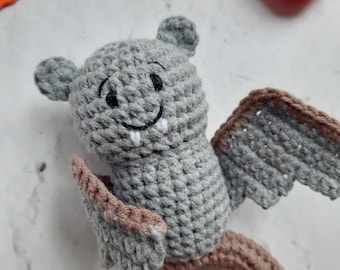 Crochet baby rattle toy bat,bat Halloween,bat rattle,scary toy