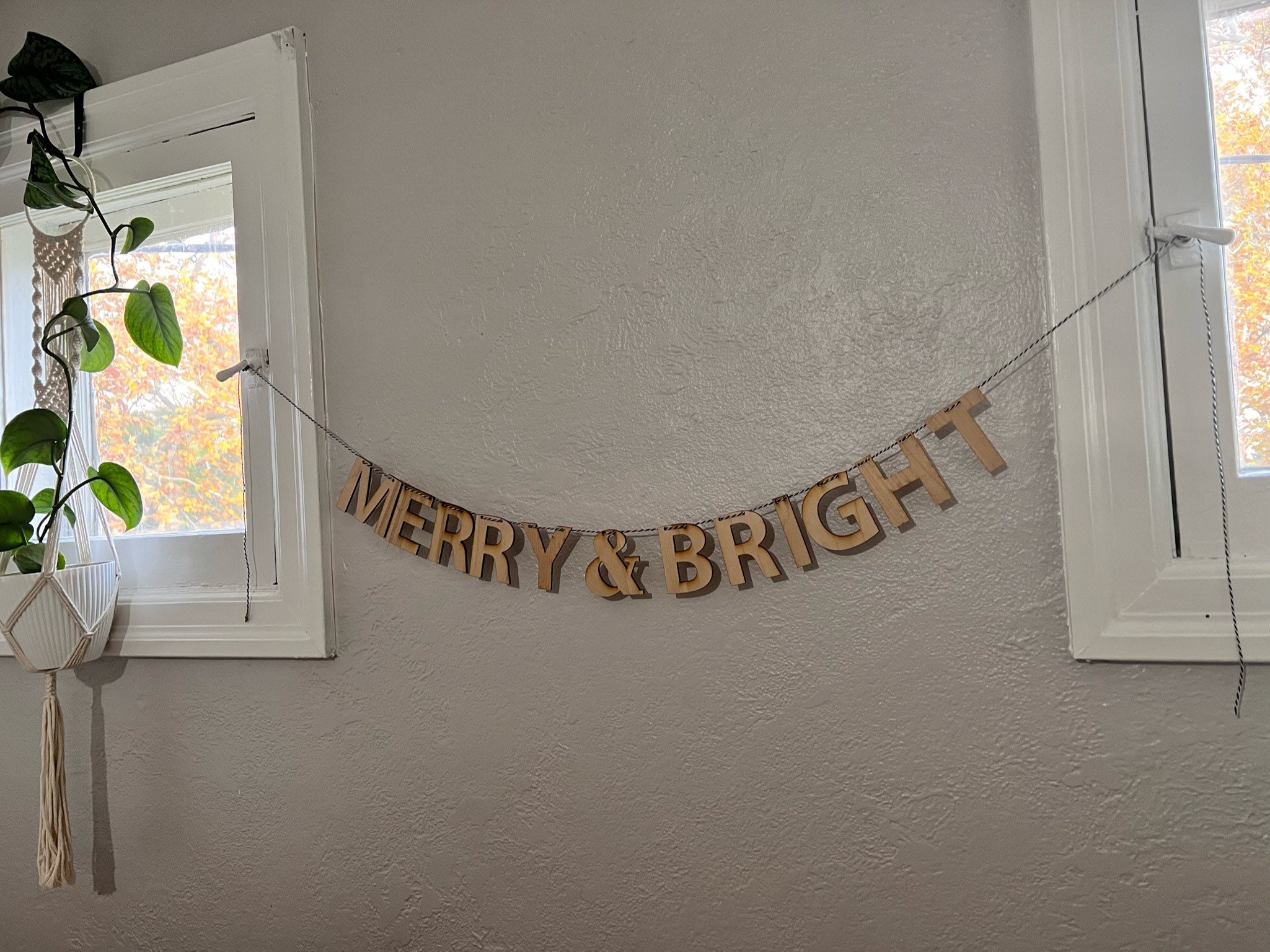 DIY Laser Cut Merry & Bright Paint Kit Banner Christmas Etsy