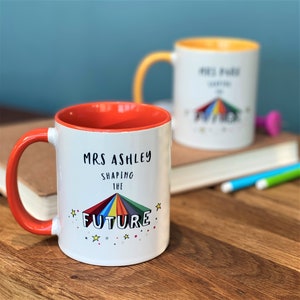 Personalised Shaping The Future Teacher Mug- Teaching Assistant Gift Mug - Thank You Teacher - End of Term Gift  - Name Mug - Custom Mug