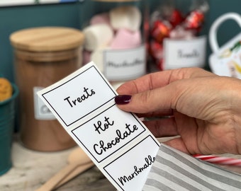 Set of Three Coated Labels for Home Hot Chocolate Station - Labels Only - Wipeable - Hot Chocolate Lover - Fall Interior - Fall Cocoa