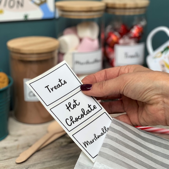 Set of Three Coated Labels for Home Hot Chocolate Station - Labels Only - Wipeable - Hot Chocolate Lover - Fall Interior - Fall Cocoa