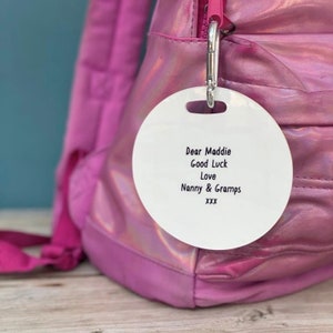 Rainbow Hearts Bag Tag Bag Charm School Bag Tag Back to School Initial Bag Tag image 4