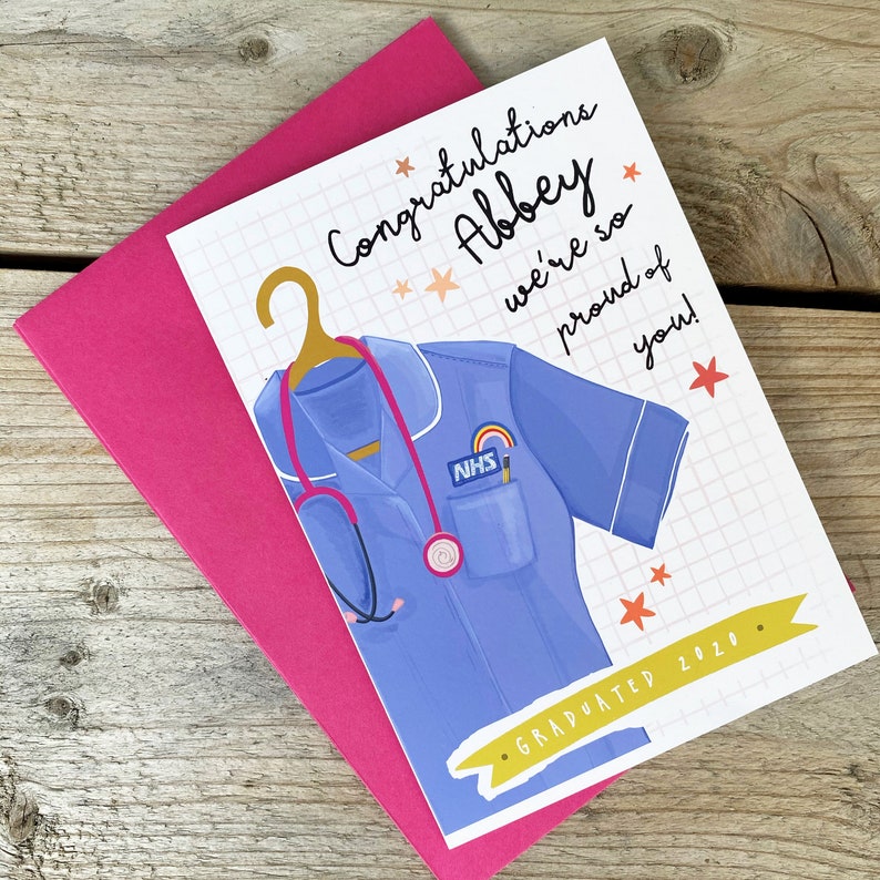 Nurse Graduation Card Nurse Exam Card Congratulations On Your Exams You Passed Card NHS New Nurse image 1