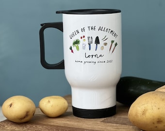 Personalised Allotment Travel Mug - Home Grower Travel Mug - Allotment Fan - Veggie Patch - Gardener Gift