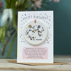 Zodiac Floral Star Constellation Birthday Card Best Friend Card Keepsake Birthday Card Birth Signs Star Signs personalised Card image 5