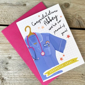 Nurse Graduation Card Nurse Exam Card Congratulations On Your Exams You Passed Card NHS New Nurse image 3