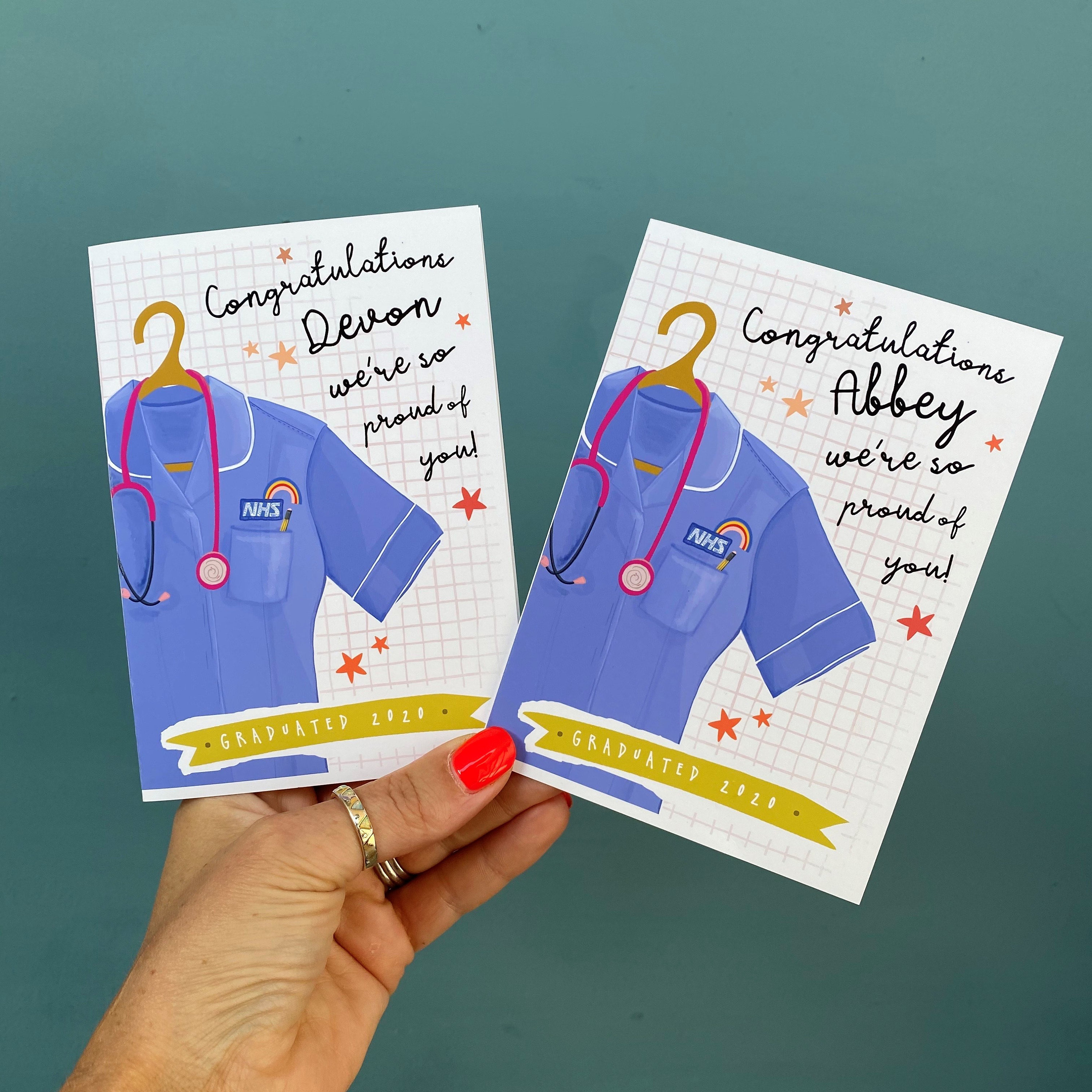 Nurses Graduation Card Nurses Exam Card Congratulations on Etsy UK