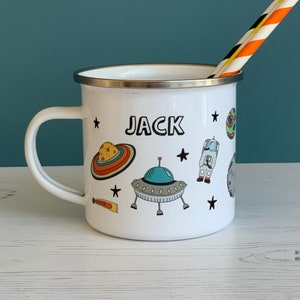 Space Theme Enamel Mug