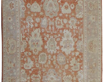 Hand Knotted Fine Oushak Rug. 8'2" x 10'9"