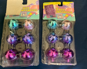 2 Packungen Mit 6 Metallic Mini Osterei Ornamente Trendmasters Vintage 1995 NOS