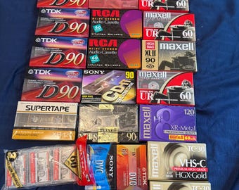 Lot of 25  Factory Sealed Blanks Recording Sony RCA TDK Maxell Cassette Tapes