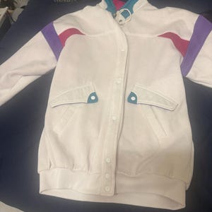Vintage Be In The Current Seen Jacket Women White Retro 80s 90s