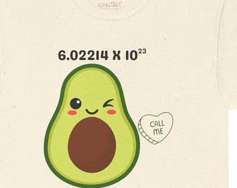 illustration mignonne de la Science d'avocat | Chemise de jeu de mots avocat, 6,02214 x 1023