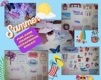 Summer Fun Ephemera Kit, Scrapbook Journal (Digital Download)