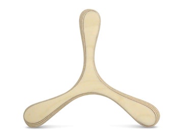 Linkshänder Bumerang aus Holz für Kinder und AnfängerInnen, Holzspielzeug - TROLL 2 natur