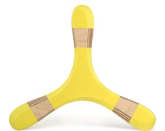 Boomerang for children wooden toys - DVERG yellow